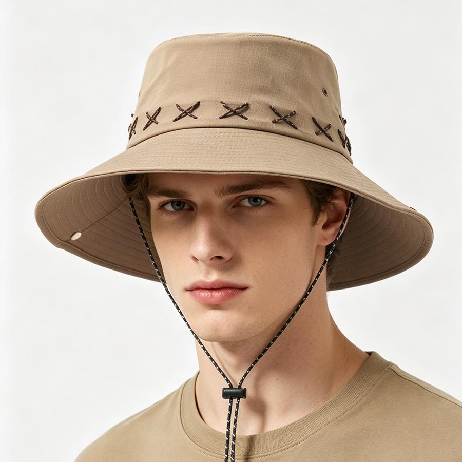 New men's and women's big edge bucket hat anti-ultraviolet sunshade cowboy hat folding sunscreen hat anti-splashing mountaineering hat