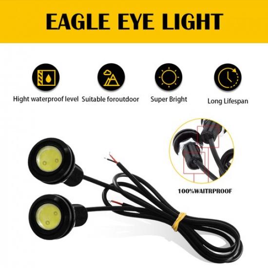 10X Eagle Lamps Eye LED Fog DRL Running Daytime Car Tail Light Backup 12V White