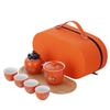 Ceramic Travel Tea Set Outdoor Tea Making Kung Fu Tea Kuaike Cup Portable Storage Bag Persimmon Persimmon One Pot Three Cups Set