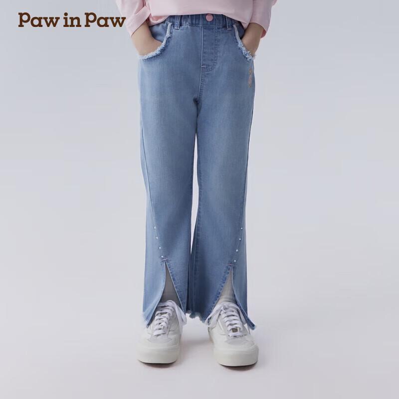 

PawinPaw Girls 2025 S/S Cartoon Bear Flared Jeans 160cm