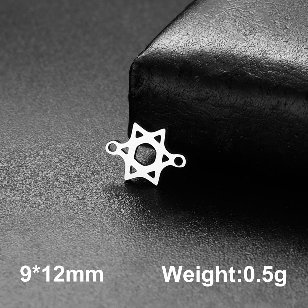 

5pcs Chai Hebrew Letter Charms Stainless Steel Star of David Pendants for Bracelets Je Jewelry Making Handmade DIY Gifts