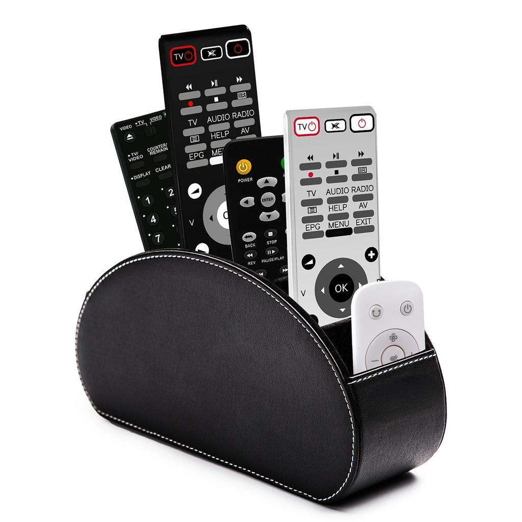 5 Grid Desktop Pu Leather Organizer Remote Control Phone And Tv Holder Desk Storage Box Cosmetics Brush Storage Holder Organizer