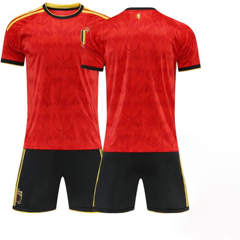 2526 Belgium home court red No. 7 de Bruyne jersey No. 10 Lukaku football jersey cross-border old number #14