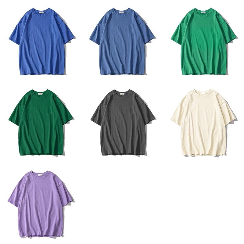 Sommer Einfarbig Reine Baumwolle T-Shirts Damen Harajuku Übergroß Kurzarm Y2k Tops Unisex Koreanische Streetwear Lässig Basic T-Shirt Weiblich Gute Qualität