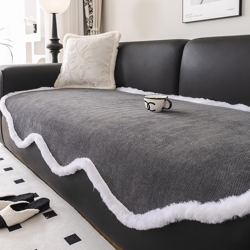 

Irregular Shape Sofa Cushion, Universal In All Seasons, Non-Slip Special-Shaped Cushion, Chenille Herringbone Straight Row Sofa Seat Cushion 90*90cm