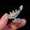 Caoshi Trendy Noble Lady Opening Rings With Bright Zirconia Fashion Adjustable Finger Jewelry Gorgeous Female Party Accessories