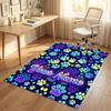 Dog Theme Crystal Velvet Rug Personalized Custom Name Text Soft Floor Mat Home Decor