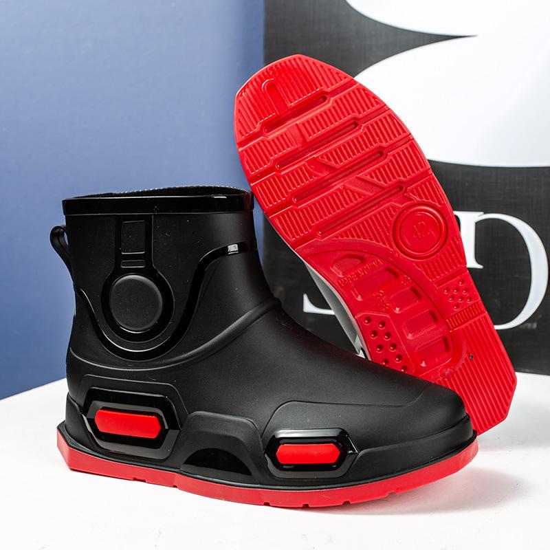 Herren Hochwertige Wasserdichte Knöchelstiefel Modische Outdoor Regenschuhe Neopren Kunststoff Innensohle für Frühling Sommer