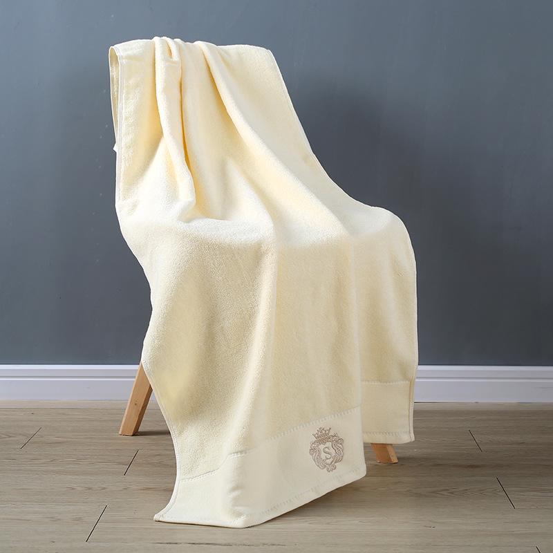 Five-Star Hotel Embroidered Pure Cotton Bath Towel - Thick, 32-Strand, Luxurious Daily Essential
