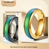 Men's Mood Ring: 6mm Stainless Steel with Niche Design, Non-Fading Warm and Cool Colors.