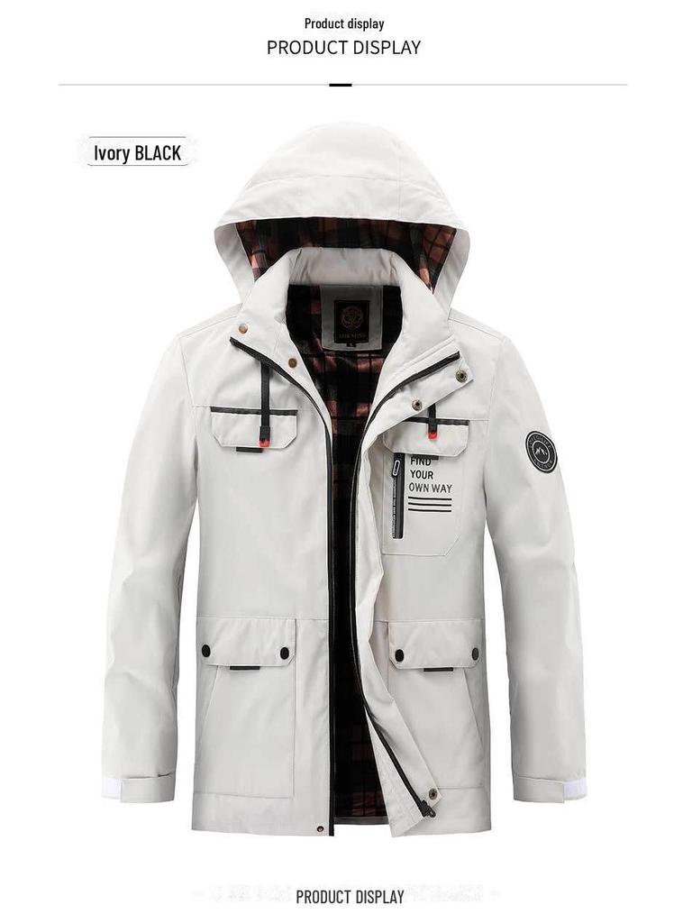 Męska Szybkoschnąca Wodoodporna Kurtka Outdoorowa Wiosenna - Duży Rozmiar, Luźny Krój, Casualowa Odzież Robocza