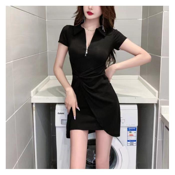 Summer temperament waist design feeling to cover the stomach and look thin dress slim body to cover the meat chic sexy hip skirt
