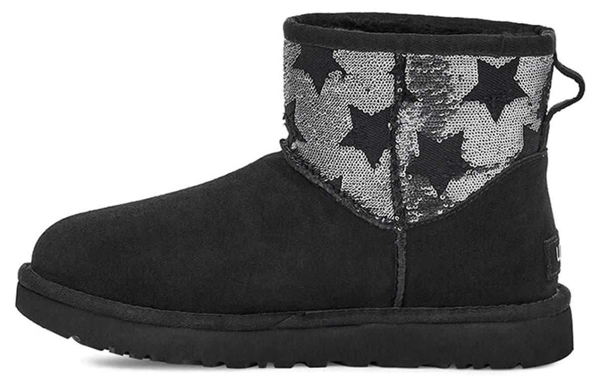 UGG Classic Mini Блестящие Звезды Звезда Черный Женские 1109441-BLK 36