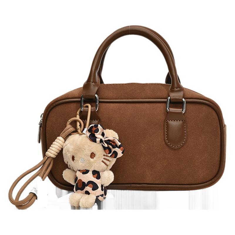 Hand Carrying Retro Bowling Bag Women's 2025 Winter New Fashion Casual Shoulder Bag Niche High-end Messenger Bag