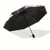 1pc Dragons and Butterflies Automatic Umbrella Design, Cute Cartoon Pattern, Portable Outdoor Umbrella, Perfect R052