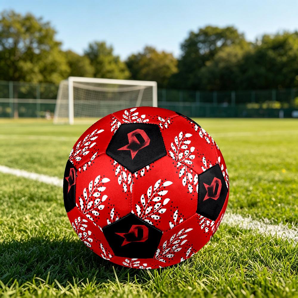 1PC White Leaf Powerful Symbol Soccer Ball Size 5 Football Machine Sewn Indoor/Outdoor Universal Football Gift W11