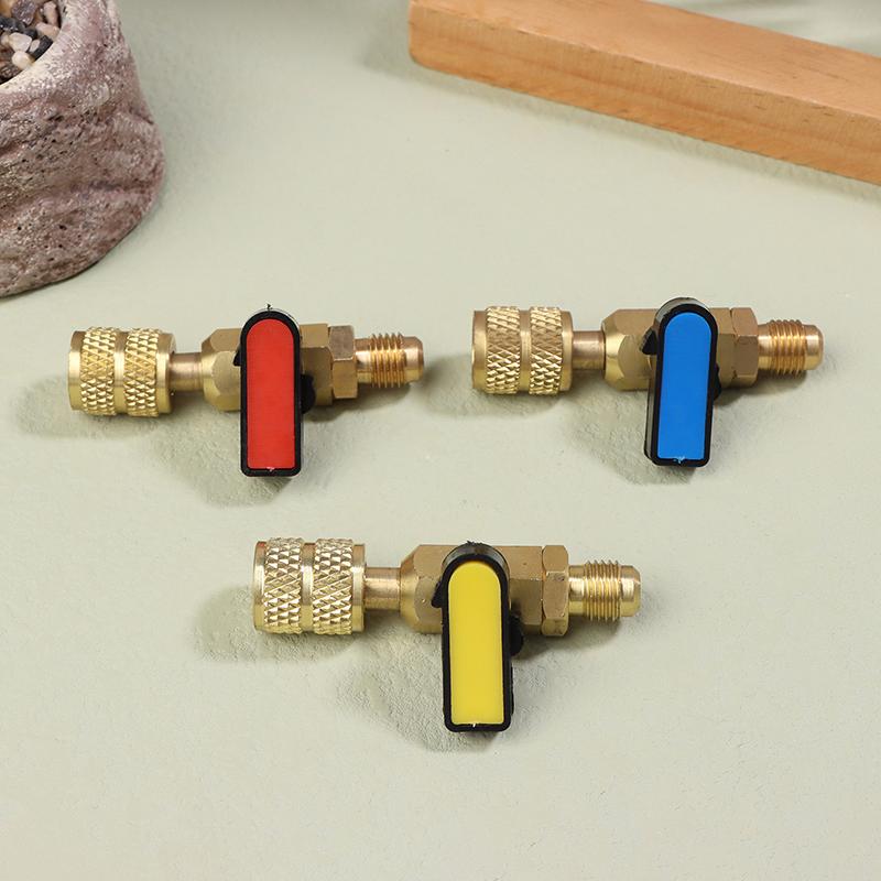 Klimatizační chladivo kulový ventil 1/4" Sae přímý uzavírací ventil pro R134A R410A R22 R12 plnicí hadice Ac chladivo