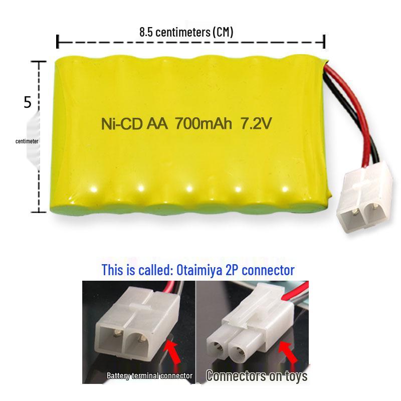 Rechargeable Battery Pack for Remote Control Toy Cars - 3.6V, 4.8V, 6V, 700mAh - Toy Accessories