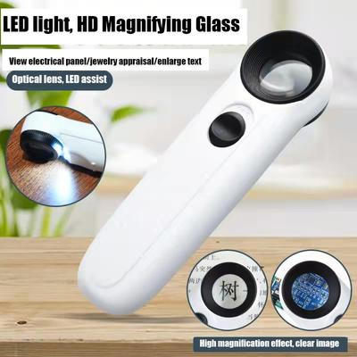 Handheldhigh-definition40x Magnifying Glass withLED Light Suitable for Electronic Repair  Antique Identification Iconic Jewelry
