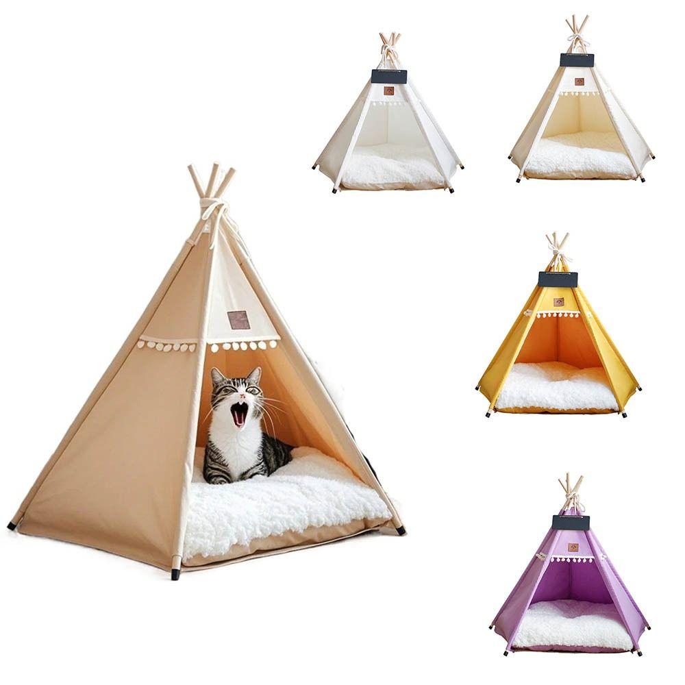 with Thick Cushion Dog Tent Bed Thick Cushion Pet Tent Kennel Cat Teepee Tent  For Cats/Dogs