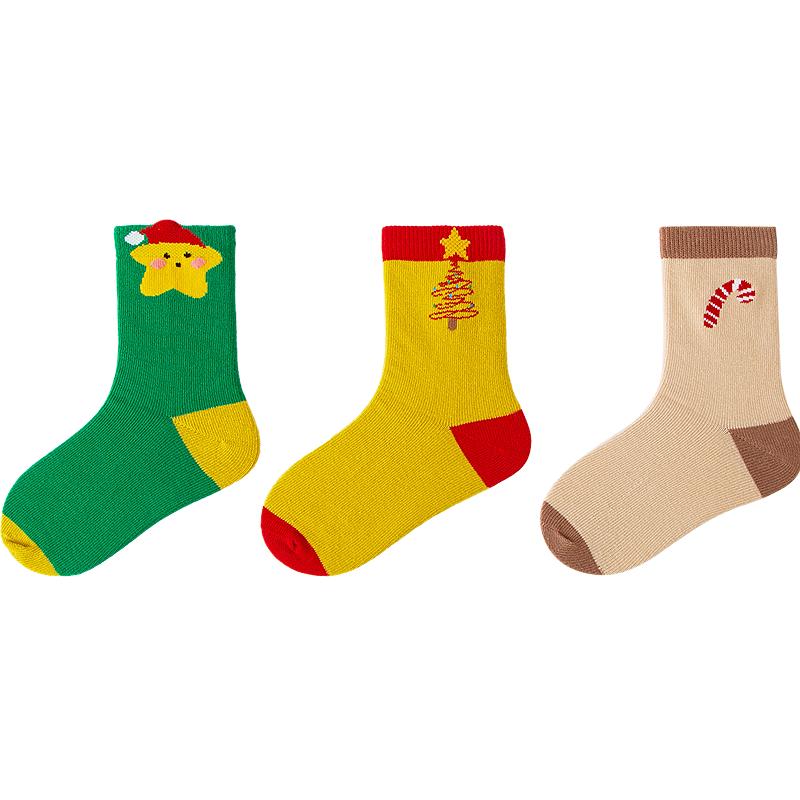 Minibala Kids  Breathable Cotton Mid-Calf Socks (3-Pair Pack) 80