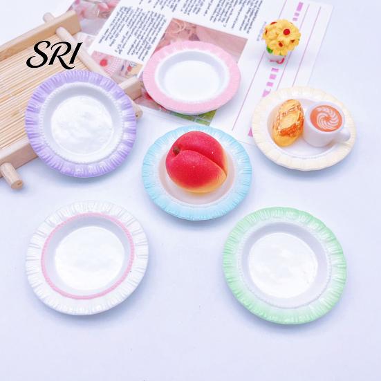 Refrigerator Magnet Decoration Multifunctional Resin Ornaments Miniature Tray Pinch Base Simulated Food Toy Decor Durable Macaron Gradient Color