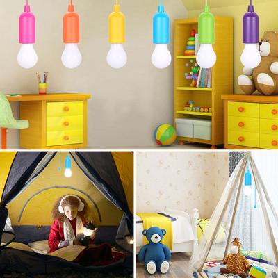 4.5V 0.5W LED Bulb Pull-Rope Switch 3 * AAA Battery Powered Operated Hanging Design 6 Pack
