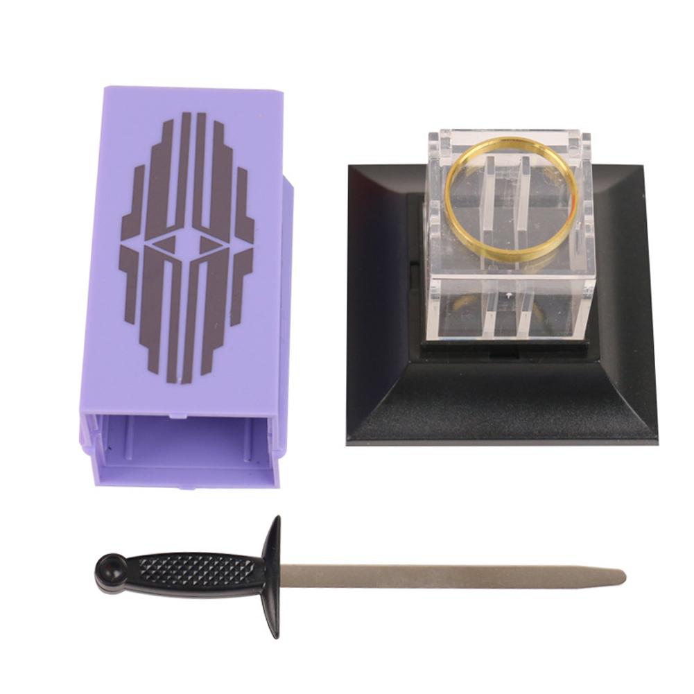 Sword Through Ring Sealed by a Box Close Up Magic Trick Stage Show Penetration Magic Props Gimmick Accessories Joke Props
