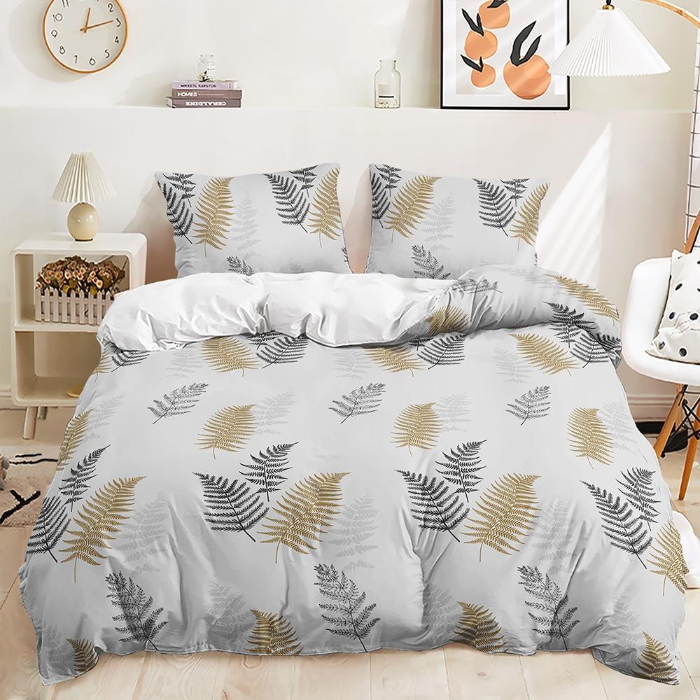 3D Leaf Pattern Bedding Set Plant Themed Duvet Cover Pillowcase Ultra-fine Fiber Material Single Bed/double Bed Large Bed/super Large Bed Size