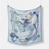Luxury Horse Print Silk Square Scarf Women Spring Neck Tie Shawl Wraps Female Hair Hand Wrist Headkercheif Hijab Bandana