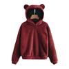 Cute Rabbit Ear Hood Winter Women Hoodies Warm Plush Sweatshirt Long Sleeve Casual Tops Autumn Winter