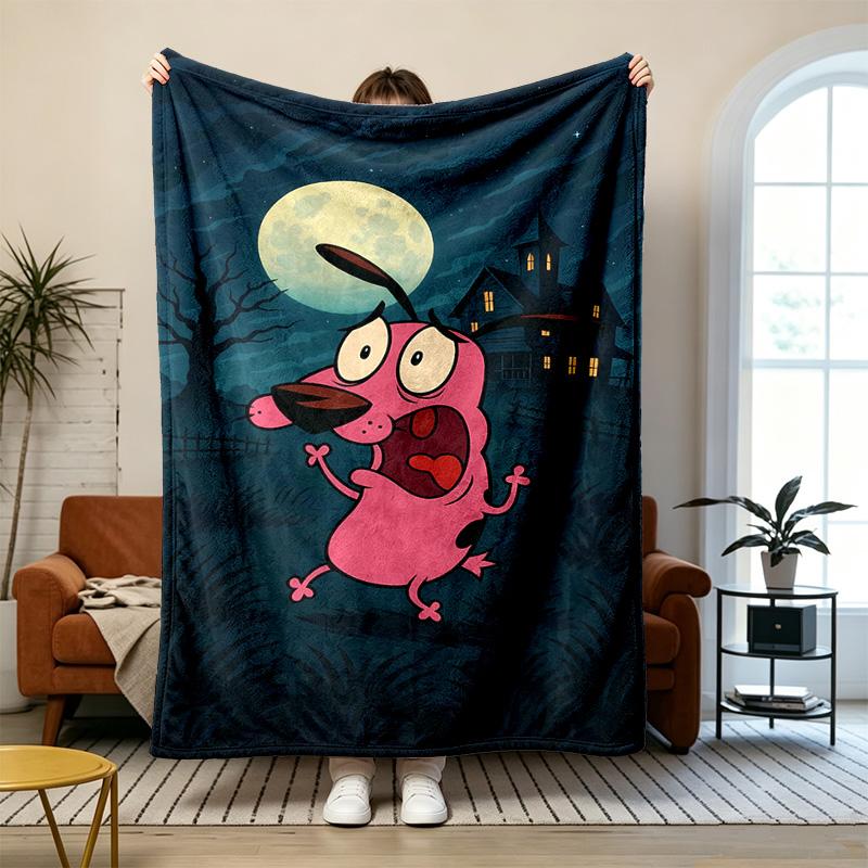 Courage the Cowardly Dog Soft and Comfortable Flannel Suitable for Sofas Living Rooms Outdoor Camping Travel and Also Makes a Great Anniversary Gif