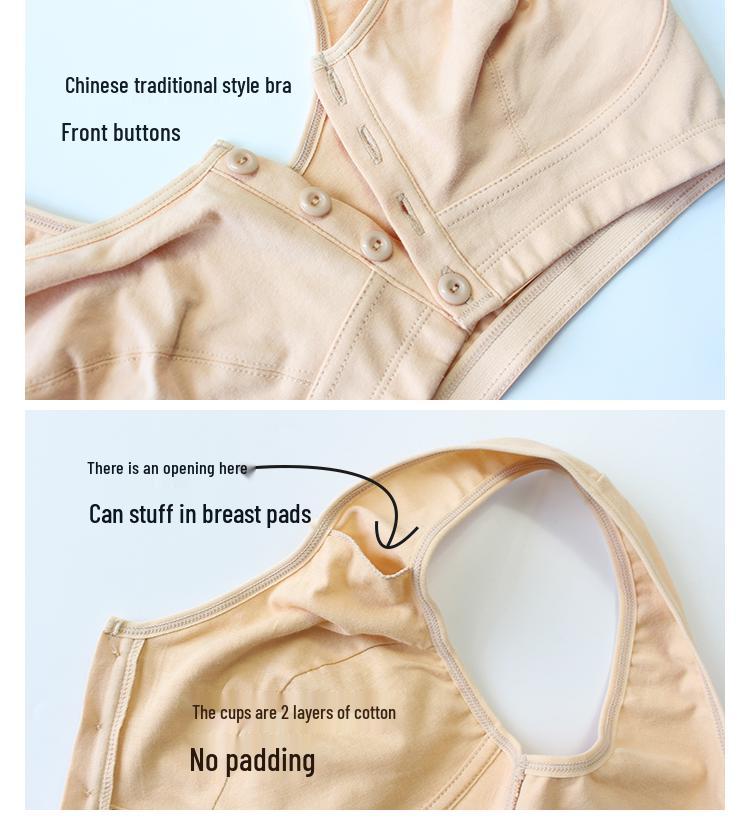 Bavlněná podprsenka s předním zapínáním ve velkých velikostech pro ženy středního a staršího věku