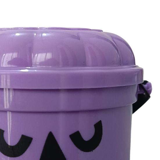 Halloween Trick or Treat Buckets with Handle Portable Plastic Candy Holder Small Pumpkin Pail for Children Halloween Party Supplies