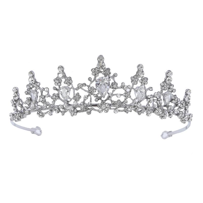 Alloy Electroplated Thick Silver Headband Type Bridal Crown Hair Accessories Wedding Accessories Children's Headbandv