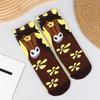 1/5 Pares Meias Longas Femininas Estampa de Desenho Animado Cavalos Animais Padrão Engraçado de Cavalo Estilo Comic Cook Meias de Rua para Skate