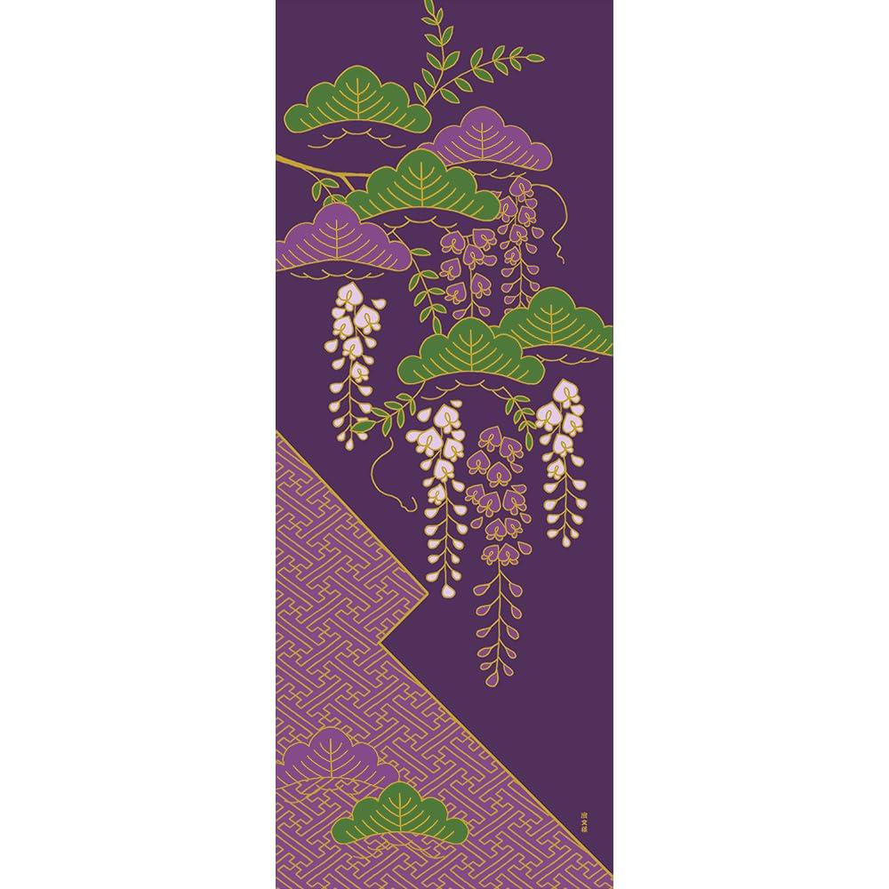 Hamamonyo Picture Tenugui Wisteria and Pine (hand towel) -