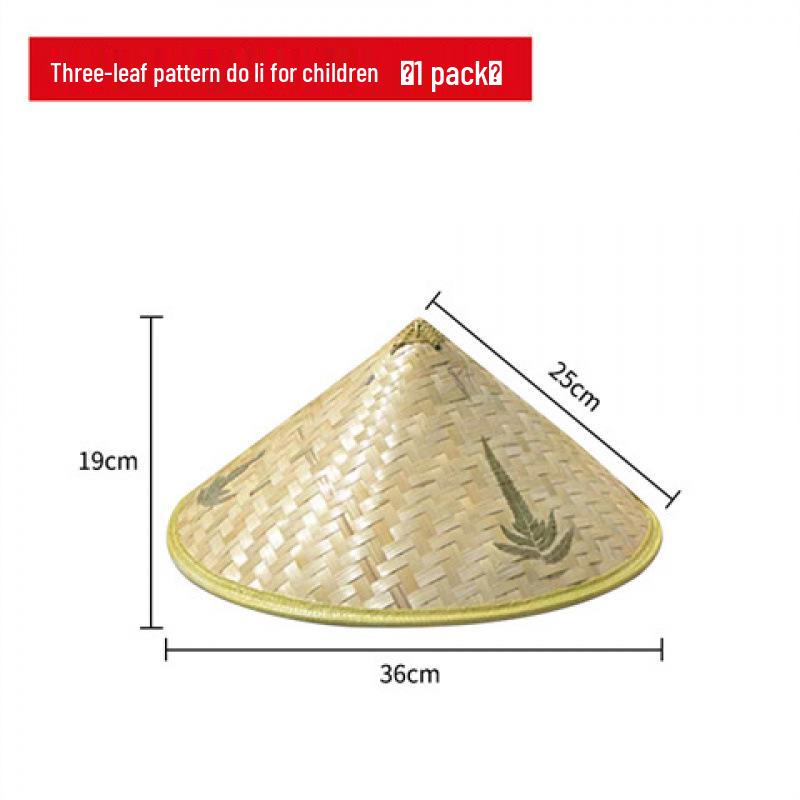 Bamboo Weaving Large Brim Straw Hat: Sunshade and Rainproof for Men and Women, Ideal for Travel, Farming, and Dance Props.