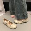Elegant Women Shoes 2025 Mary Janes Women's Flats Daily Dress Ladies Bow Tie Shallow Buckle Strap Soft Bottom Outdoor Flat Pumps