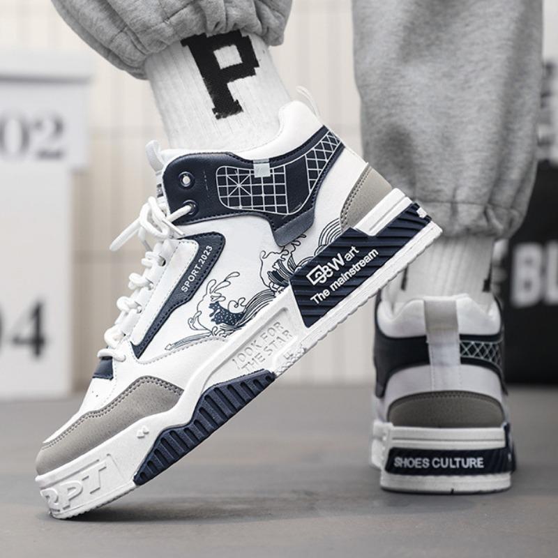 Móda Podzimní Pánské Vysoké Top Ležérní Boty Módní Lehké Pohodlné Silná Podrážka Tenisky Skateboardová Obuv Venkovní Trekové Boty Hombre