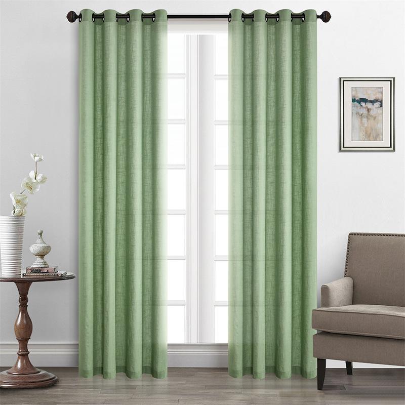 Curtains Natural Linen Curtains, Bedroom Living Room Multi-Color Semi-Blackout Curtains Finished Products