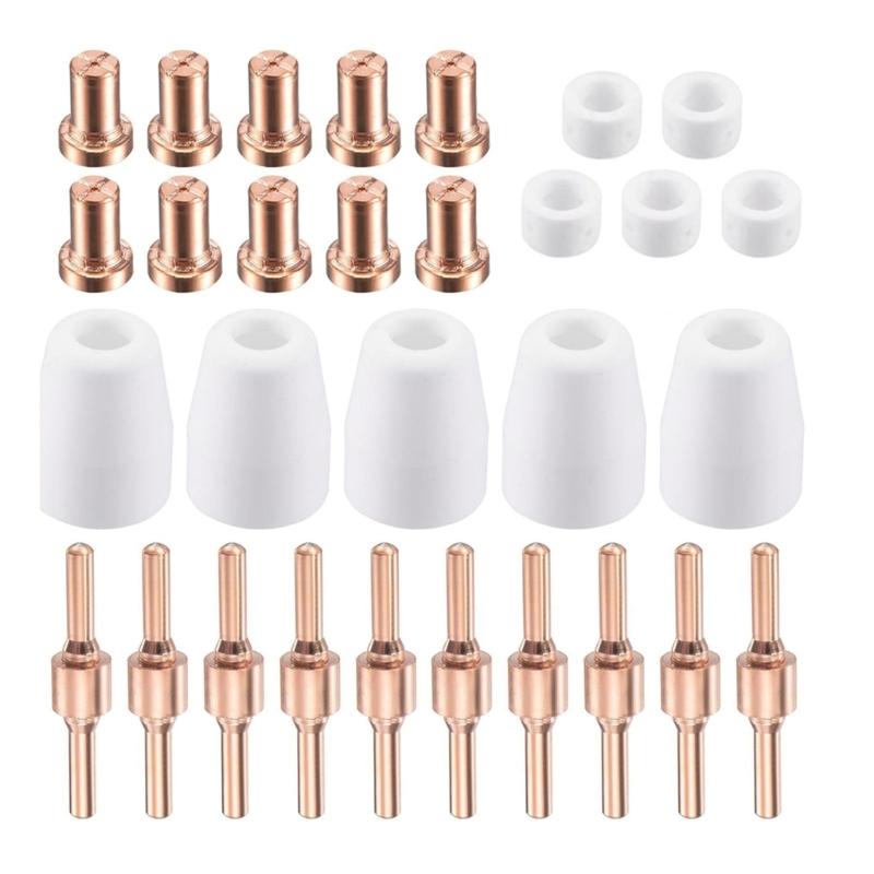 Extended Long Tip Electrode & Plasma-Cutter Nozzles Consumable Kits For CUT-40 LGK-40 PT-31 Plasma-Cutting Torch Fitting