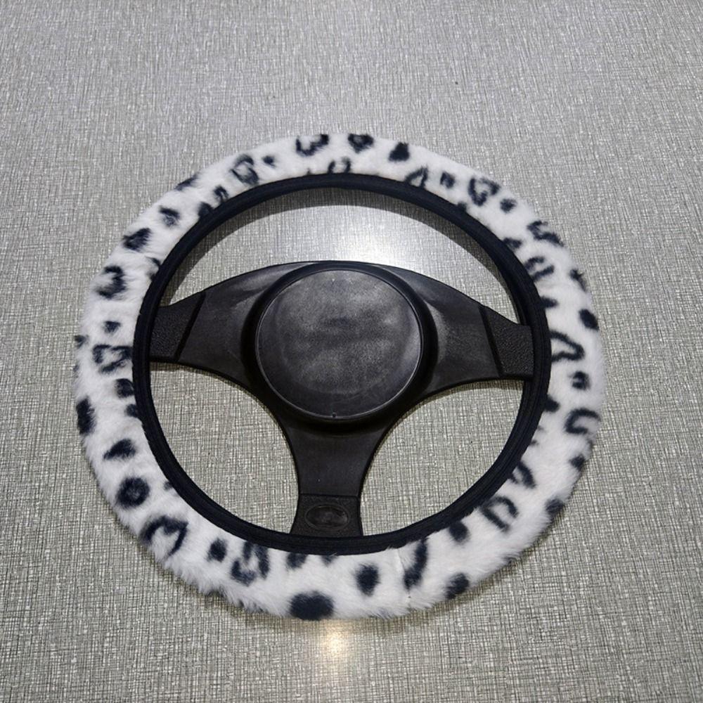 Leopard Heart Print Car Steer Wheel Protector Breathable Winter Teering Wheel Cover  Women Men
