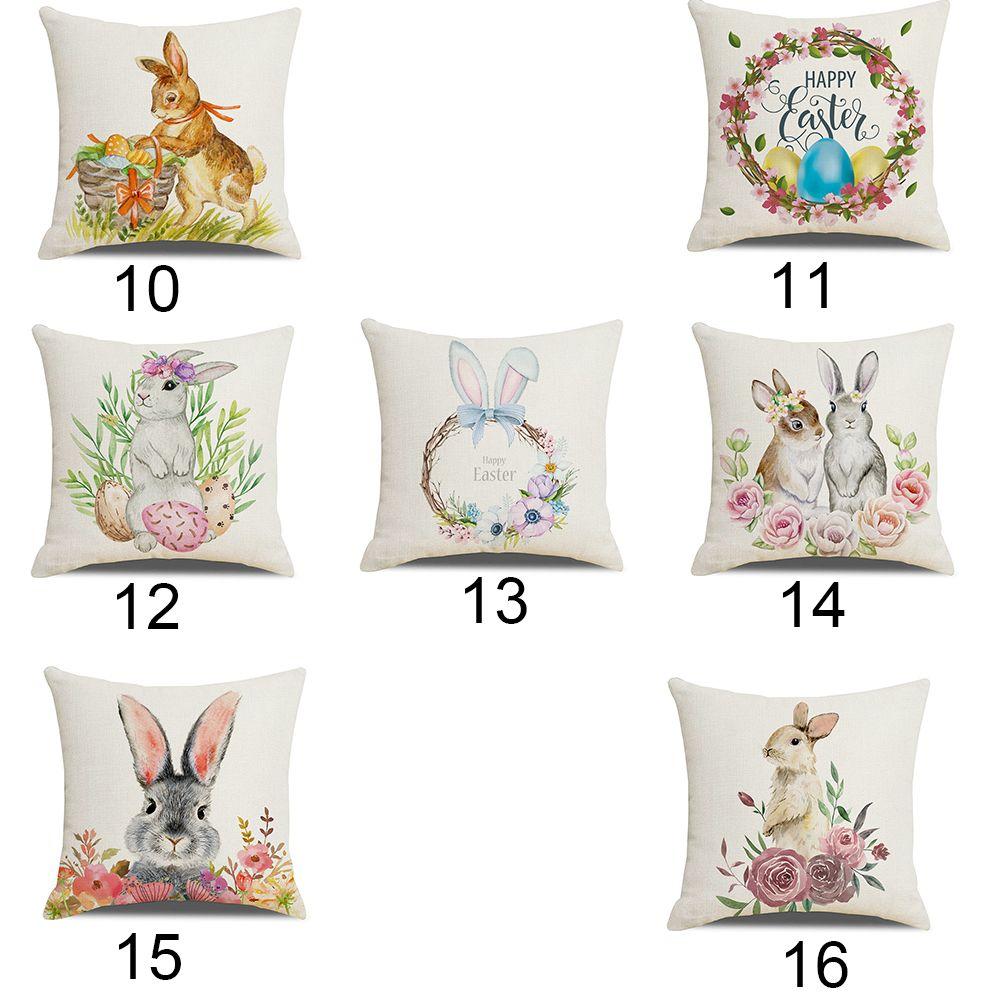 Party Bunny Eggs Sofa Easter Pillowcase Pillow Case Easter Decorations Cushion Cover
