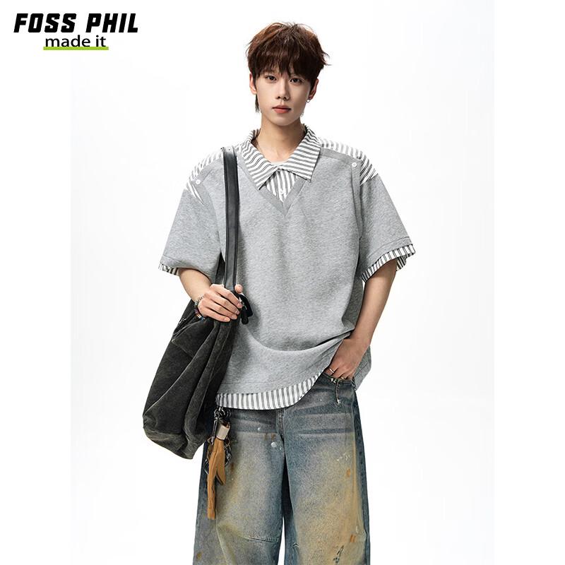 Foss Phil Men's Faux Two-Piece Polo T-Shirt DT6238