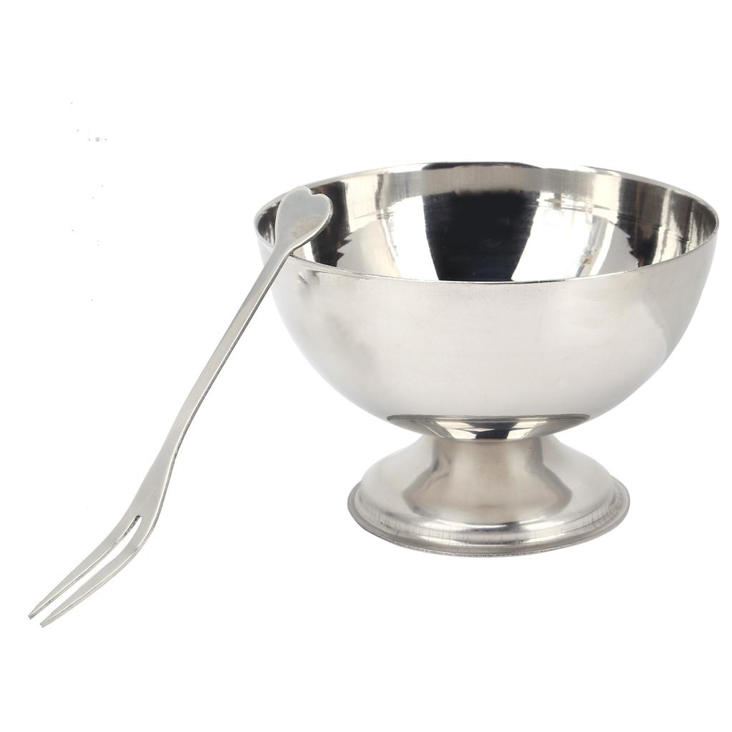 Dessert Bowls Stainless Steel Milkshake Cup ShortFooted Medium Snack Dish for Ice Cream Fruit