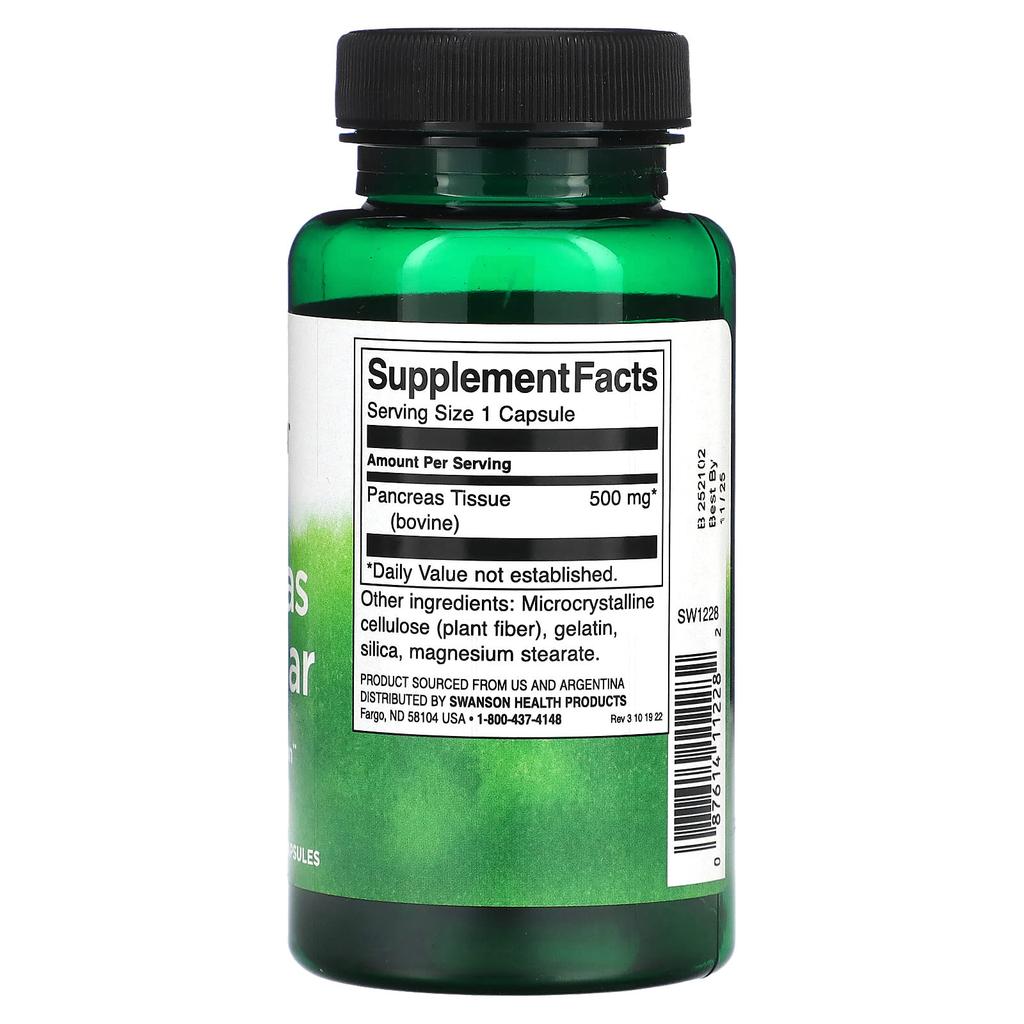 Pancreatic Secretion, 500Mg, 60 Capsules