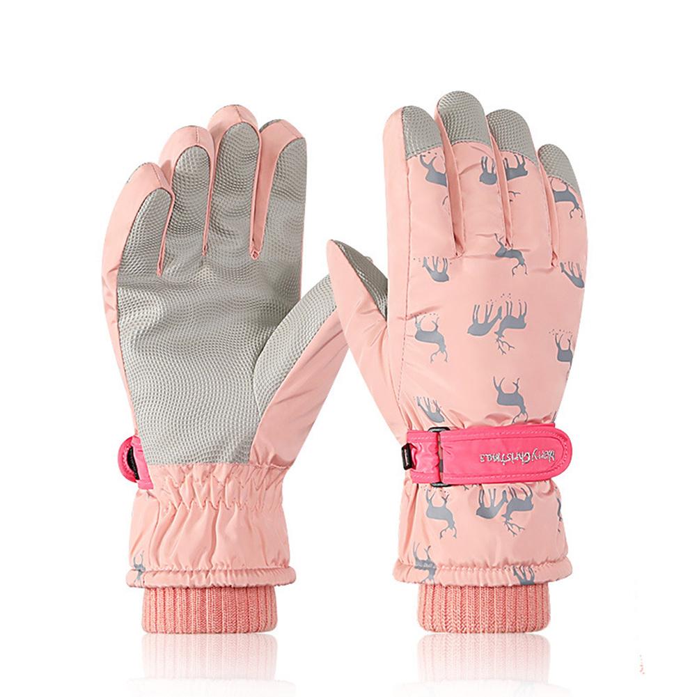 

1 Pair Of Rubber Ladies Winter Ski Gloves Outdoor Sports Waterproof Windproof Warm Riding Gloves Light pink (female) One size#1