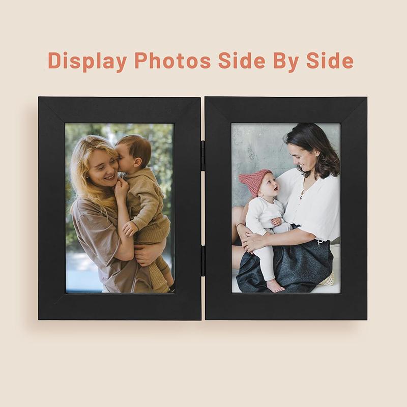 WTEMPO Öffnungsbarer Klapp-Fotorahmen Doppelrahmen Klappbares Scharnier Fotorahmen für Heim-Ausstellung Bilder für Collage Foto-Poster Kunstwerk