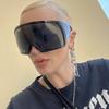 Punk Style Oversized Black Thick Frame Sunglasses for Cycling and Clubbing